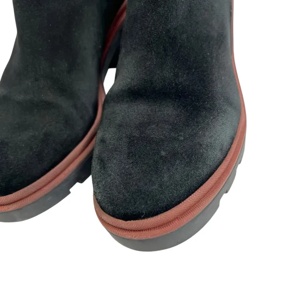 Antonio de Faria Black Suede Chunky Heeled Chelsea Boots - Image 3