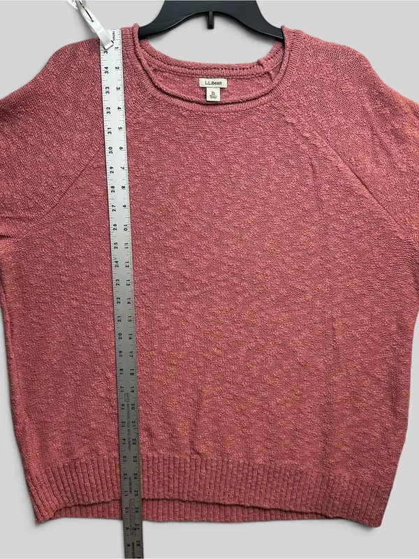 L.L.Bean Women’s XL Pink Cotton Textured Knit Crewneck Sweater Pullover - Image 8