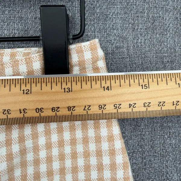 Madewell Slim Emmett Wide-Leg Crop Pants 26 Tan White Gingham Check Cottagecore - Image 10