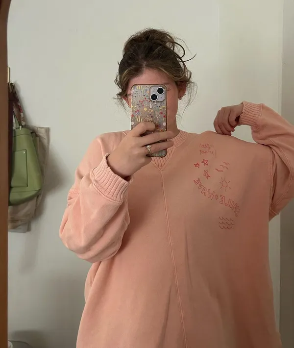 Aerie Pink Crewneck Oversized Small - Image 4