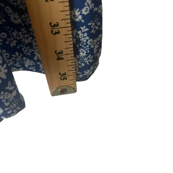 L.I.A Love‎ Is All Women's Size Small Blue Floral Tie Back Satin Slip Dress - Image 6