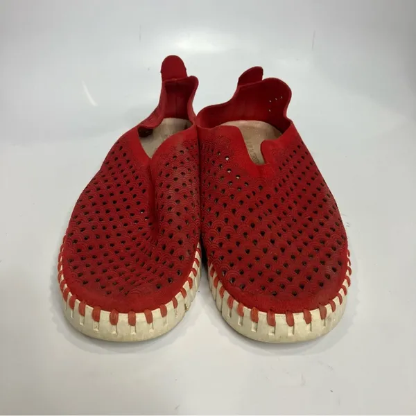 Ilse Jacobsen Tulip 139‎ slip on shoes red leather women’s size 40 - Image 3