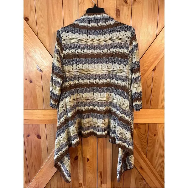 Two-One-Two NY 3/4 Sleeve Open Front Cardigan Women’s Sz Large (1888) - Image 5