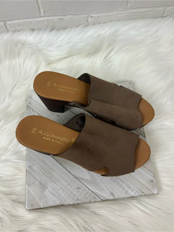 A.Giannetti Genuine Leather Heeled Mules Sandals Size 7.5 - Image 2