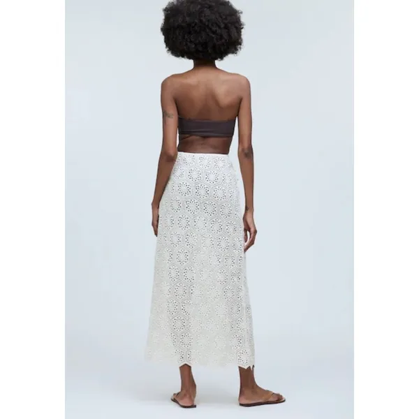 Agua Bendita Crochet Cream Tove Midi Skirt Womens Sz S $240 Swim Cover Up - Image 3