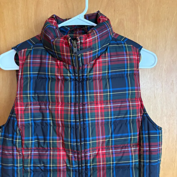 Talbots Puffer Vest Women Small Multicolor Plaid Down‎ Fill Quilted Zip Front - Image 3
