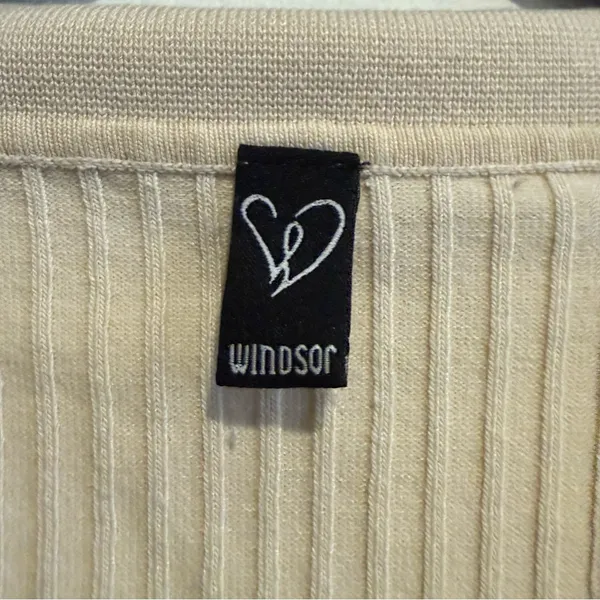 Windsor Cream Ribbed Long Sleeve Top - Image 3