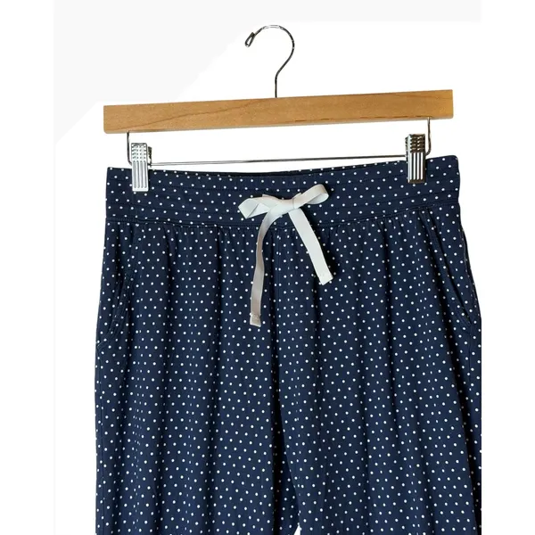 Gap Love by Gap Pajama Pants Women Small Navy Blue Polka Dot Loungewear Joggers - Image 4