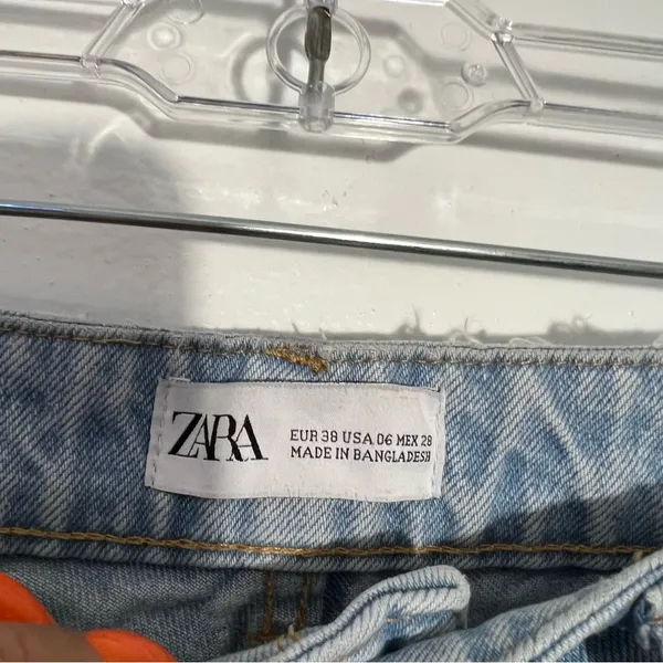 Zara High Waist‎ Ripped Jeans Size 6 Casual Streetwear Y2K Grunge Off-Duty - Image 7