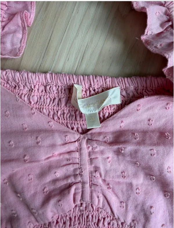 LoveShackFancy Pink Jarrah Mini Dress with Puff Sleeves - Image 3