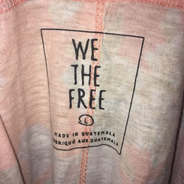 We the Free orange combo rose oversized v-neck top - Image 4