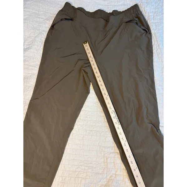 Nautile Olive Brown Athletic Pull On Zipper Ankle Pants Plus Size 1X - Image 4