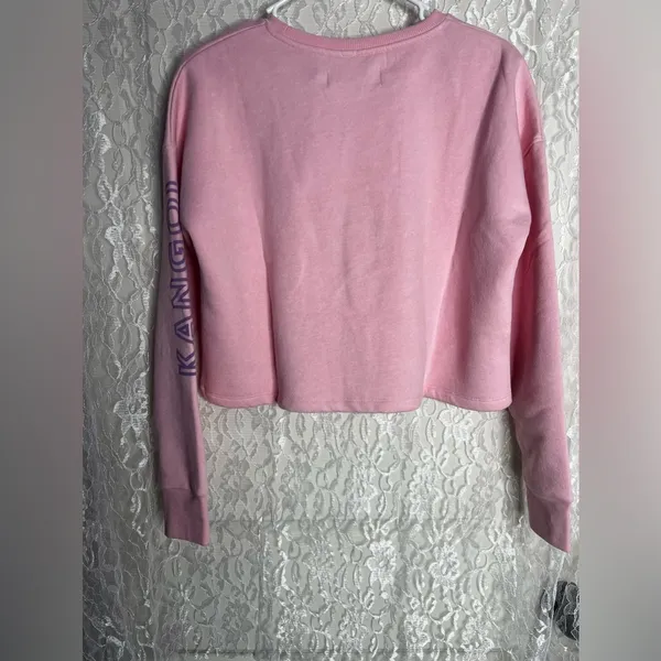 Kangol pink cropped crewneck sweater Size M - Image 6