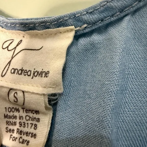 Andrea Jovine Polka Dot Tank Top Sleeveless Casual‎ Blouse Blue Size S - Image 2