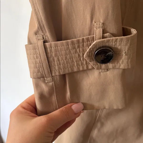 London Fog Heritage Belted Hooded Trench Coat Tan XS - Image 6