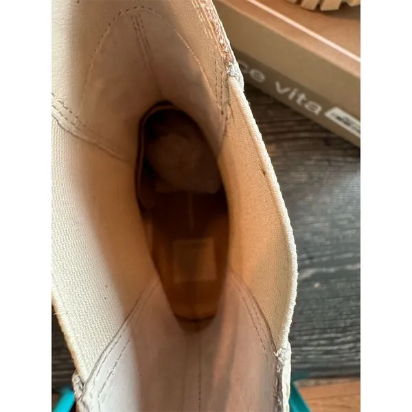 Dolce Vita Women's Ivory Leather Booties Size 10 Waterproof Chunky Heel - Image 13