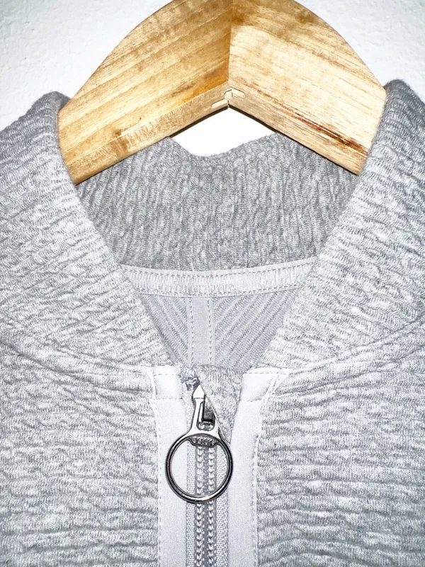 Lululemon On Repeat Heatered Core Light Gray Zip-Up Bomber Jacket - Image 5