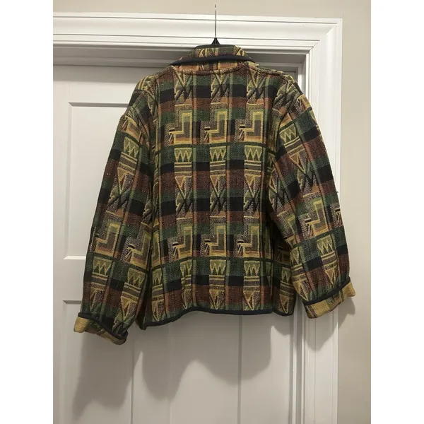 Carolina Colours Womens Blazer Jacket Multicolor Aztec Buttons Pockets Plus 2X - Image 6