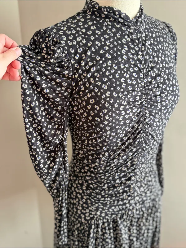 REBECCA TAYLOR Long-Sleeve Mini Cheetah Jersey‎ Dress, Medium - Image 6