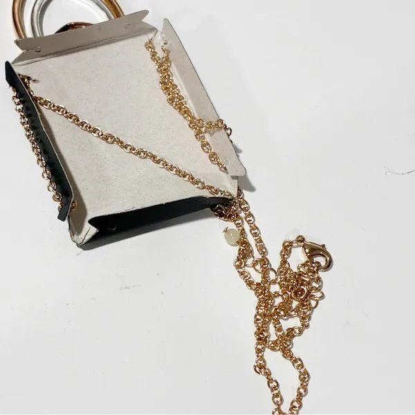 Gold & Silver Tone Modernist Necklace Jewelry NEW - Image 2