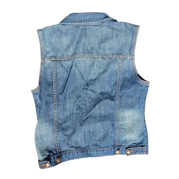 Adam Levine Womens Medium Wash Denim Trucker Vest Blue Size Medium - Image 2