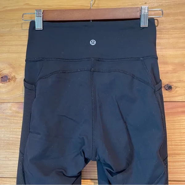 Black Mesh 28” Full Length High Rise Activewear Workout Leggings 4 - Image 4