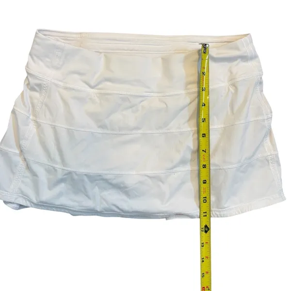 Lululemon Pace Rival Skirt White Regular Length Size‎ 8 Athletic Skort Running - Image 4
