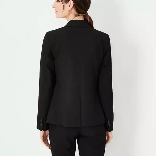 Ann Taylor Black Virgin Wool Blend Blazer Jacket Size 8 - Image 2