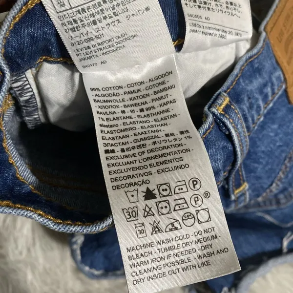Levi's Ribcage Shorts Womens 27 Blue High Waist Button Fly Denim Spring Summer - Image 10