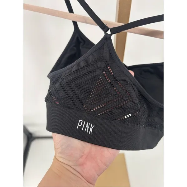 Victoria’s Secret Pink Crocheted Black Bralette Bra Womens Size Medium - Image 9