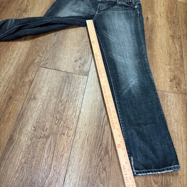 Y2K Gap Jeans Womens 16 Faded Black Distressed Low Rise 100% Cotton Denim Skinny - Image 5