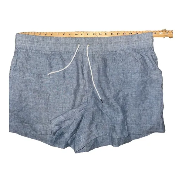 Athleta Cabo Blue Linen Shorts,‎ Size 24 - Image 7
