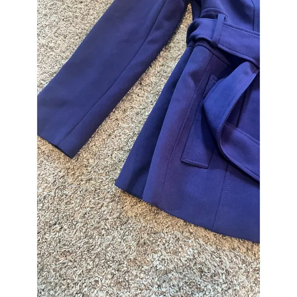 Nine West Suit Womens‎ Royal Purple Belted Peacoat Jacket Size 6 RN 54050 - Image 4