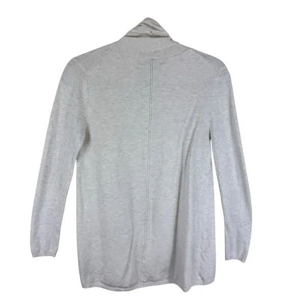 Zara Knit Cream Lightweight‎ Tight Knit Open Cardigan Sweater Nylon Viscose Sz S - Image 2