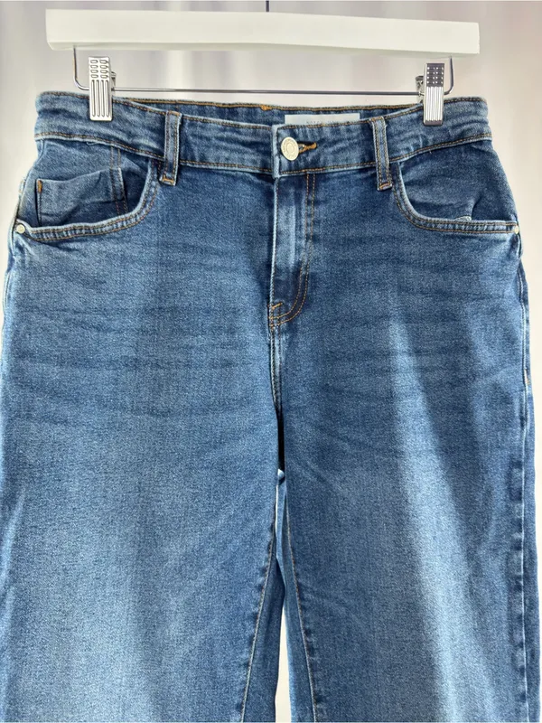 Noisy May Yolanda Straight Fit Wide Leg Jeans in Blue Size 29 x 32 - Image 2