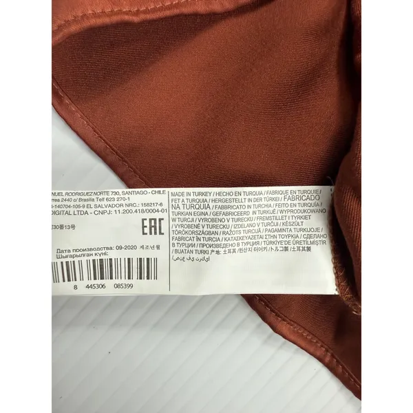 MNG Ruffle Long Sleeve‎ Blouse Elegant Top Copper Brown Size S - Image 6