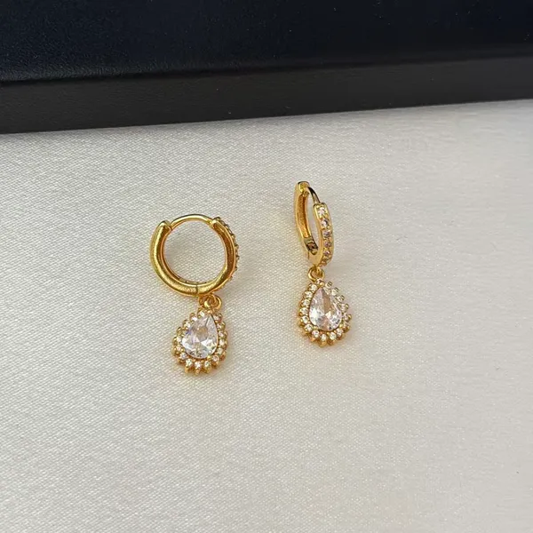 CZ Teardrop Shape Dangle Drop Earrings for Women - Image 2