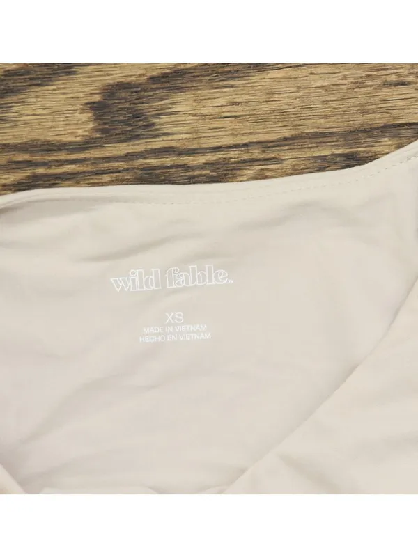 Wild Fable Womens Short Sleeve the Perfect T-Shirt 93029148 Taupe Brown S - Image 3