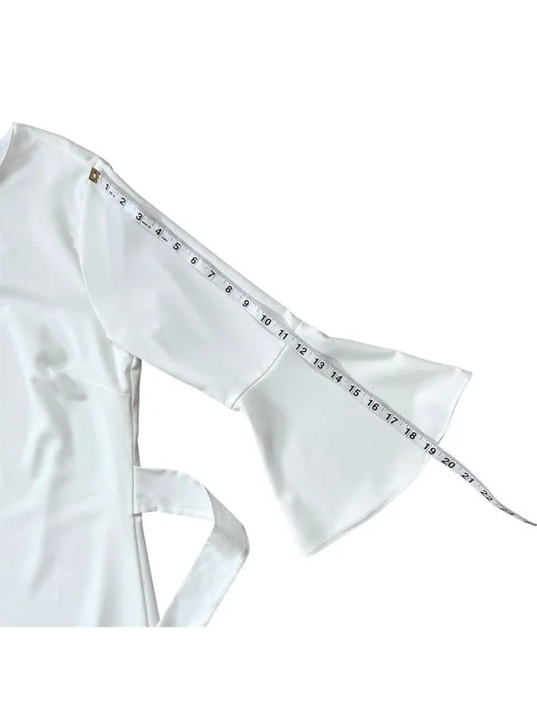 Lulus Last Love Song White Tie-Waist Short Dress Juniors Size Large - Image 11