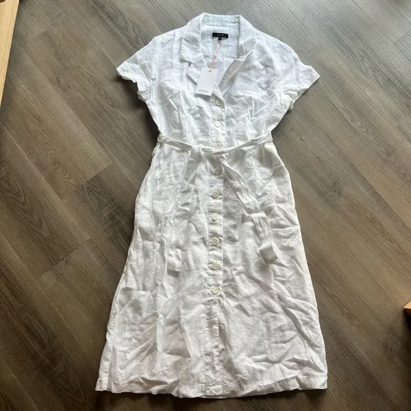 Quince 100% European Linen Button Front Dress - Image 3