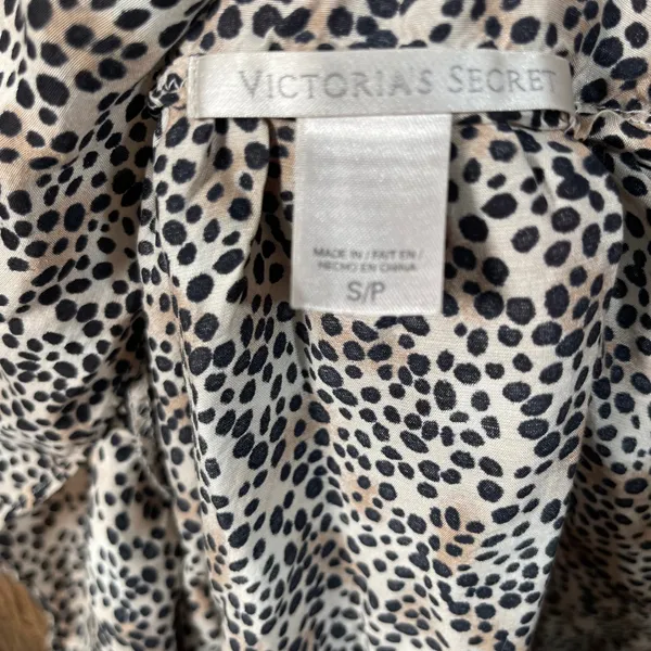 Victoria's Secret Animal Print Satin Babydoll Chemise Small Ruffle Tie Straps - Image 5