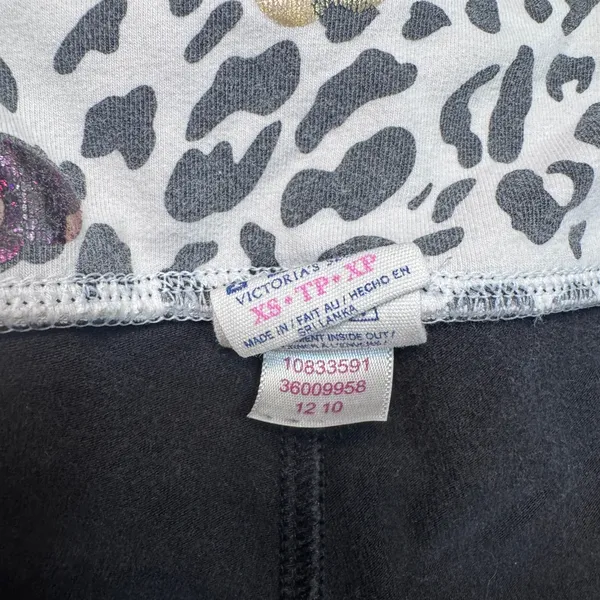 Y2K Victoria's Secret PINK‎ Leopard Heart Foldover Yoga Shorts Black XSmall XS - Image 6