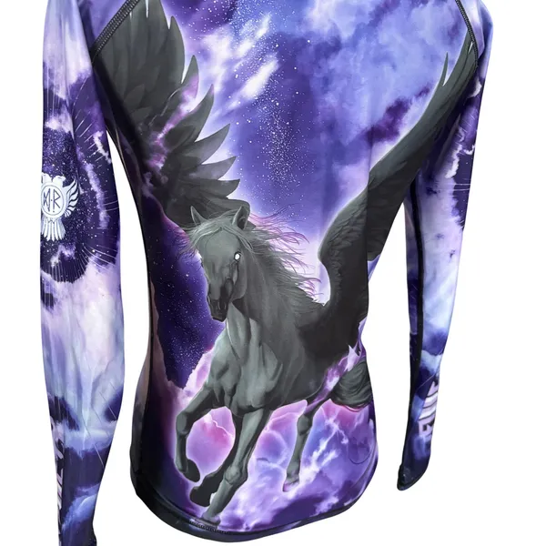 Raven Fightwear The Pegasus Dusk Purple Rashguard Size Small BJJ MMA Grappling - Image 5