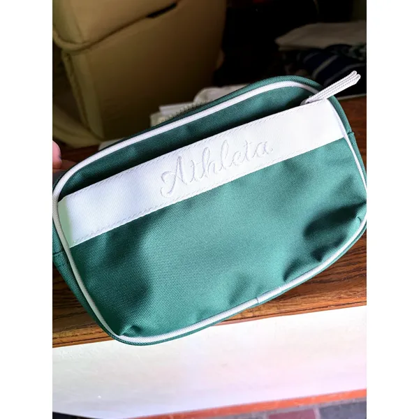 Athleta Excursion Belt Bag Green‎ White Canvas Waist Pack Fanny Bag Tenniscore - Image 2