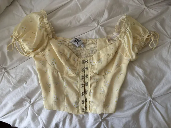 Princess Polly Allyson Bustier Top In Floral Yellow - Image 2