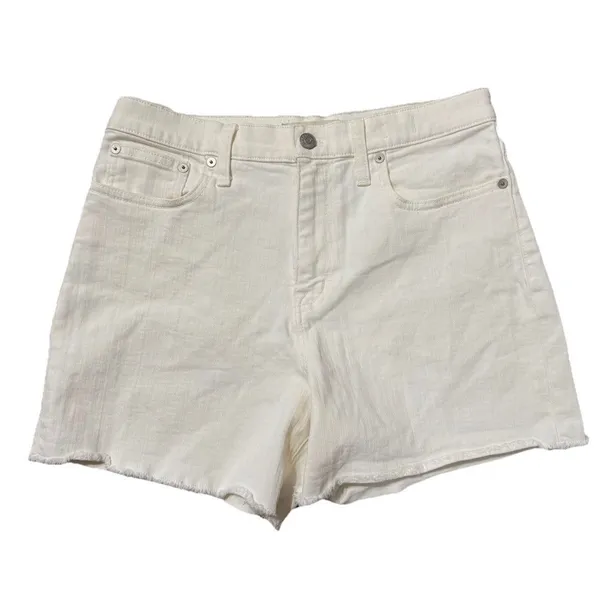 NWOT Madewell High-Rise Denim Shorts in Pure White E8927 - Size‎ 28 OLDSTOCK - Image 3