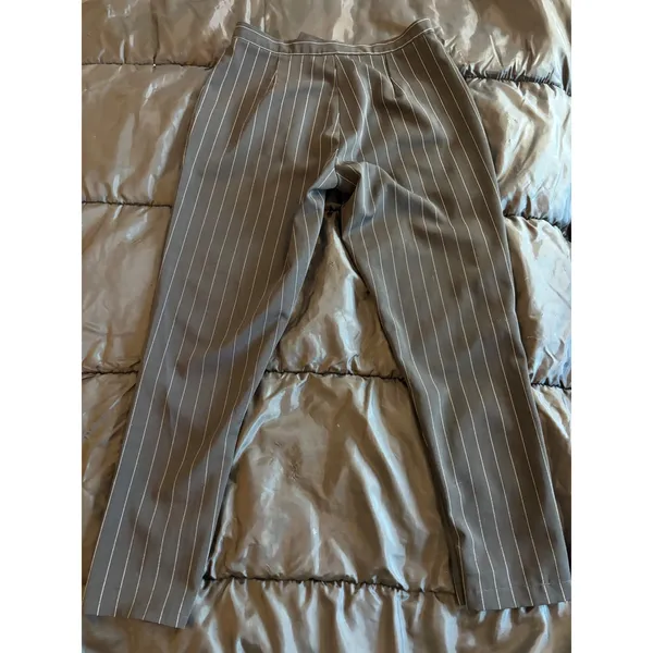 Agnona Black Pinstripe Tapered Trousers Made in Italy High Rise Dress Pants 48 - Image 3