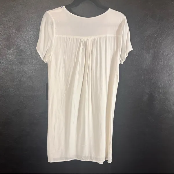 Lulus Down In Kokomo White And Blue Embroidered Lace Up Dress Size‎ Medium - Image 2