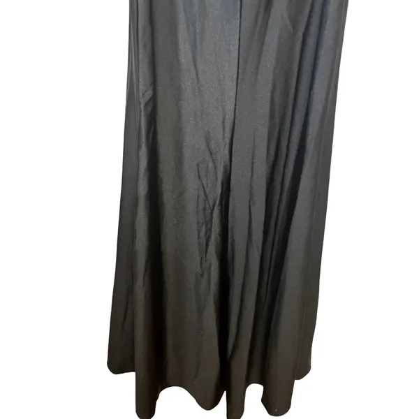 La Femme Maxi Dress Strapless Crisscross High Slit Full Length Black W US 0 NWT - Image 7