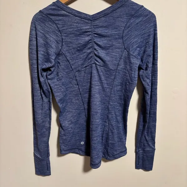 Lululemon 5 Mile Long Sleeve Heathered Hero Blue- Size Small (4/6) - Image 3